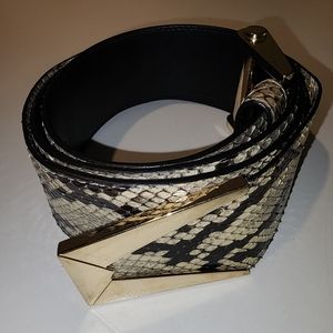 Auth Versace Snakeskin Leather Belt I00/40